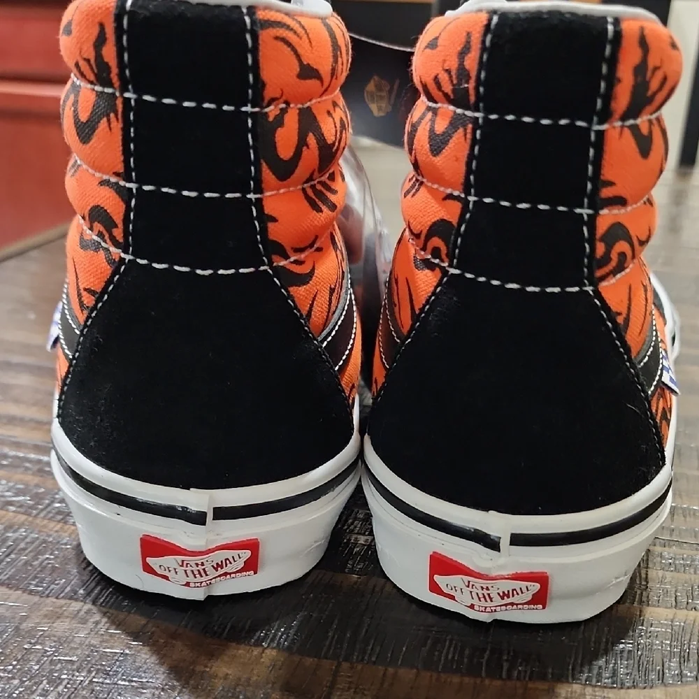 Vans High-Top Sneakers - Black and Orange - Picture 3 of 6